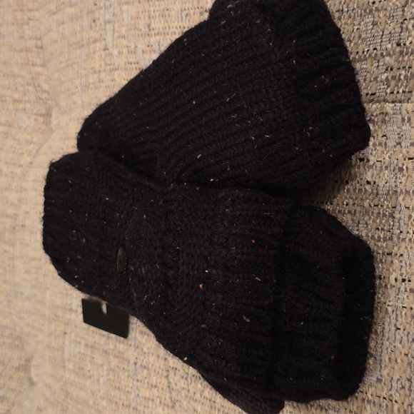 SONOMA WOMEN'S BLACK SPECKLED FLIP TOP WARM WINTER GLOVES ONE SIZE FITS MOST - Picture 4 of 10
